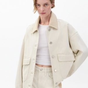 Natalia Denim Jacket - Two Tone Stone