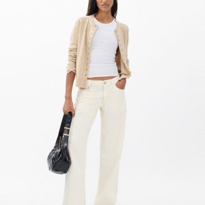 Saige Relaxed Straight Jeans - Ecru