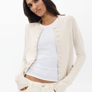 Wallace Crewneck Cardigan - Oatmeal