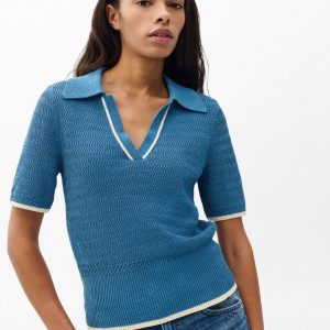 Costi Knit Polo Shirt - Fog Blue