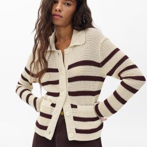 Costi Striped Cardigan - Turtledove
