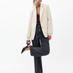 Phoebe Wide-Leg Drawstring Jeans - Angelique