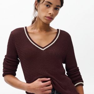 Costi V-Neck Sweater - Chocolate Brown