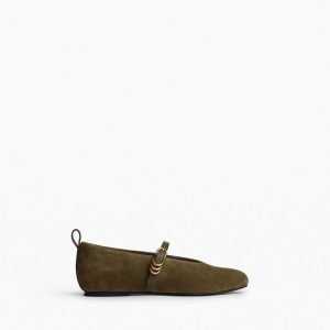 Spire Suede Mary Janes - Olive Night Suede