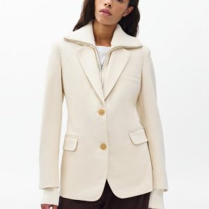 Frank Mixed-Media Blazer - Turtledove