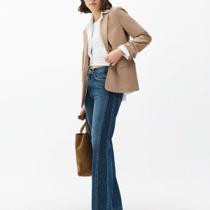 Logan Spliced Wide-Leg Jeans - Two Tone Dk Indigo