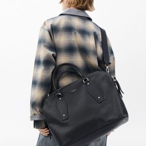 Gramercy Large Leather Satchel - Black