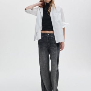 Miramar Wide-Leg Track Pants - Washed Black