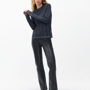 Harlow Straight Jeans - Black Coated