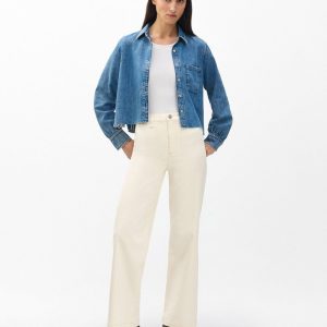 Hadley Wide-Leg Jeans - Ecru