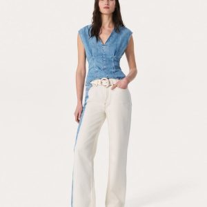 Logan Wide-Leg Jeans - Bleach Stripe