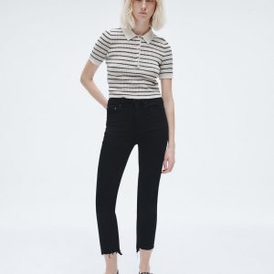 Wren Straight - Black: High-Rise Stretch Jean