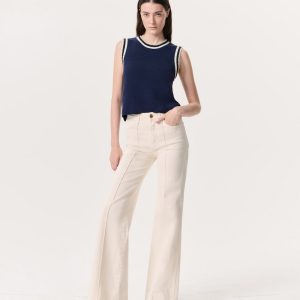 Skylar Wide-Leg Flare Jeans - Ecru