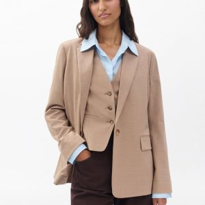 Jennifer Two-in-One Blazer - Heathered Camel
