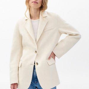 Zoe Double-Face Wool Blazer - Ivory