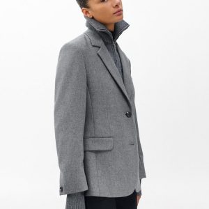 Frank Mixed-Media Blazer - Grey