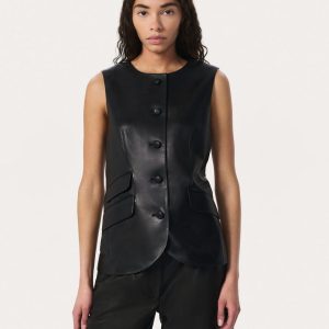 Slade Leather Vest - Black