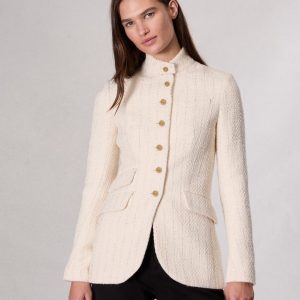 Slade Long Tweed Blazer - Ivory
