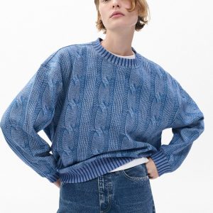 Miramar Cable-Effect Sweatshirt - Indigo