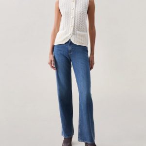 Vivi Open-Knit Cotton-Blend Vest - Chalk