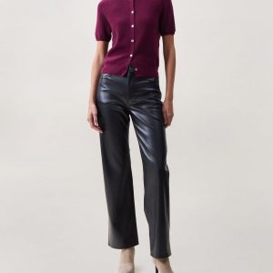 Michal Short-Sleeve Cardigan - Dark Berry