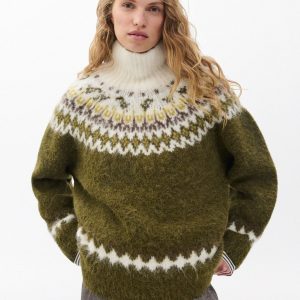 Beth Fair Isle Turtleneck Sweater - Army Multi