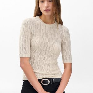 Francesca Merino Wool Tee - Oatmeal