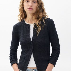 Francesca Wool-Blend Cardigan - Charcoal