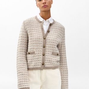 Robyn Tweed Cardigan - Oatmeal Multi