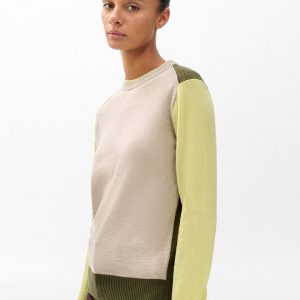 Taron Colorblock Wool Sweater - Oatmeal Multi