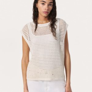 Ezra Open-Knit Vest - White