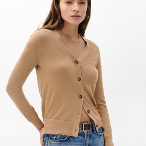 Adeline Lightweight Cashmere Cardigan - Camel