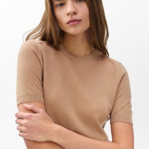 Adeline Lightweight Cashmere Tee - Camel