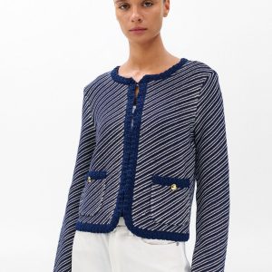 Claire Striped Cardigan - Indigo