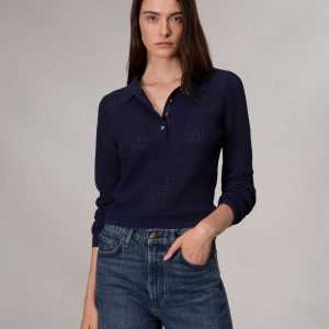 Viola Polo Sweater - Indigo