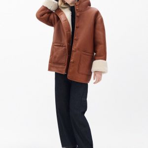 Jackie Shearling Coat - Cognac