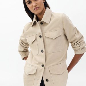 Kara Suede Jacket - Stone
