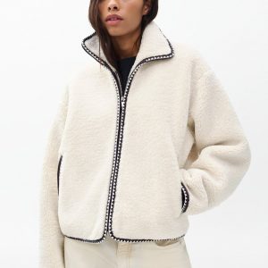 Mai Sherpa Zip-Up Jacket - Ivory