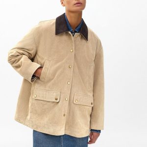 Cassidy Calf Suede Jacket - Tan