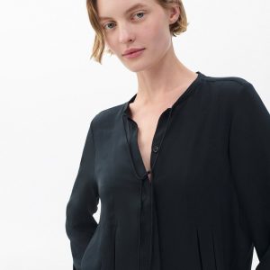 Arden Pleated Blouse - Black