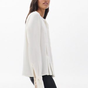 Arden Pleated Blouse - Ivory