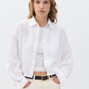 Marin Cropped Shirt - White