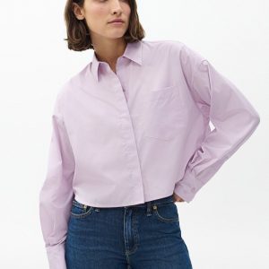 Marin Cropped Shirt - Lavender