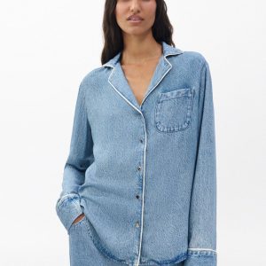 Miramar Long-Sleeve Lounge Shirt - Zoe