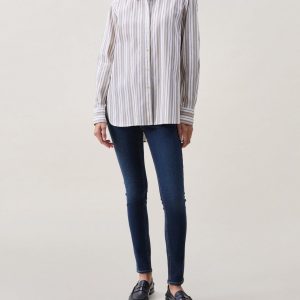 Monty Striped Poplin Shirt - Taupe Stripe