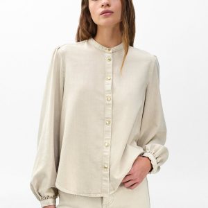 Sandra Denim Blouse - Sand Stone