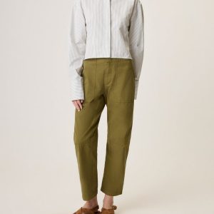 Becca Poplin Stripe Shirt - Moss Stripe