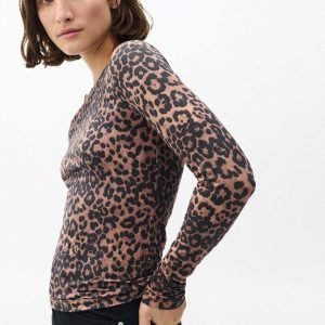 Luca Leopard-Print Long-Sleeve Tee - Leopard