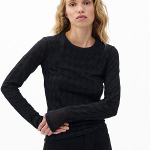 Valencia Houndstooth Tee - Black