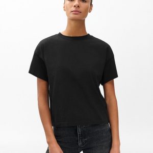 Kelly Boxy Cotton Tee - Black